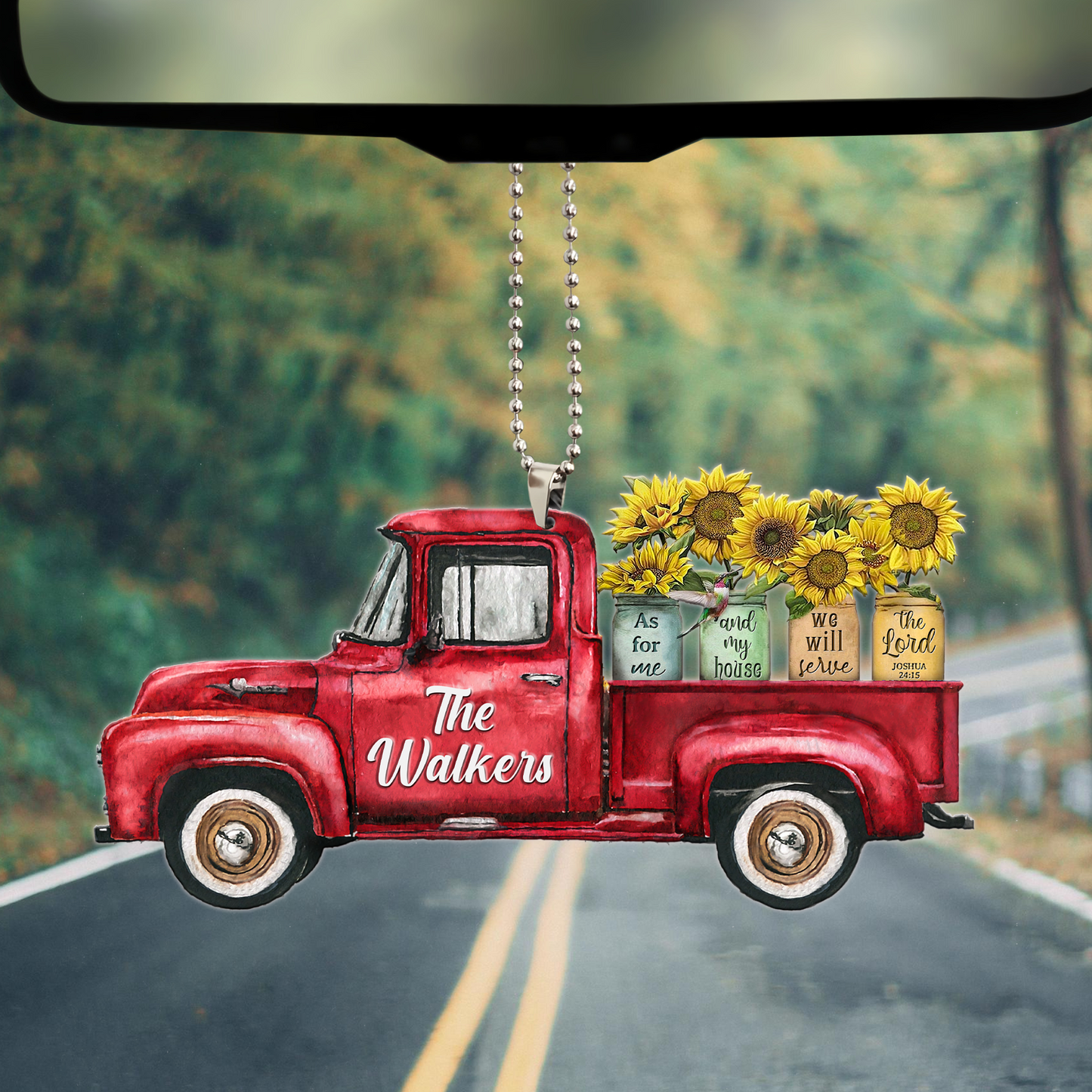 Red Truck Sunflower Jars Serve The Lord Personalized 20 Oz Tumbler For Coffee Travel And Daily Drinks