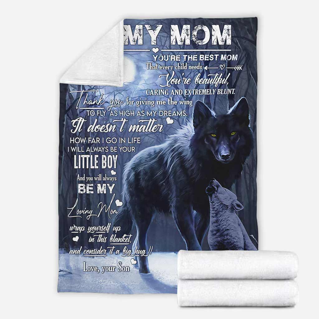 Wolf Gift For Mom Wolf Lover Flannel Blanket For Cozy Bedroom Sofa Decor