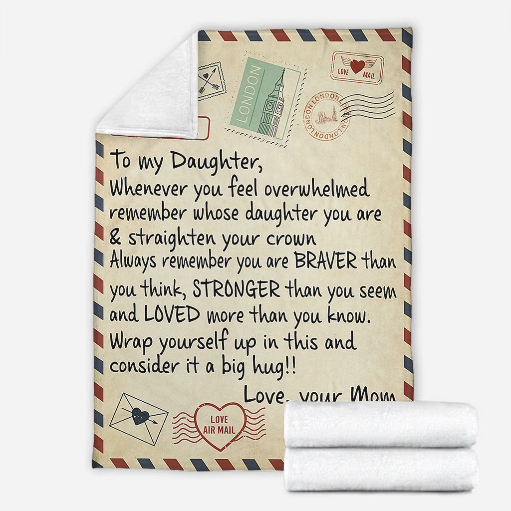 Dear Mom Daughter Love Letter Flannel Blanket For Cozy Bedroom Sofa Decor