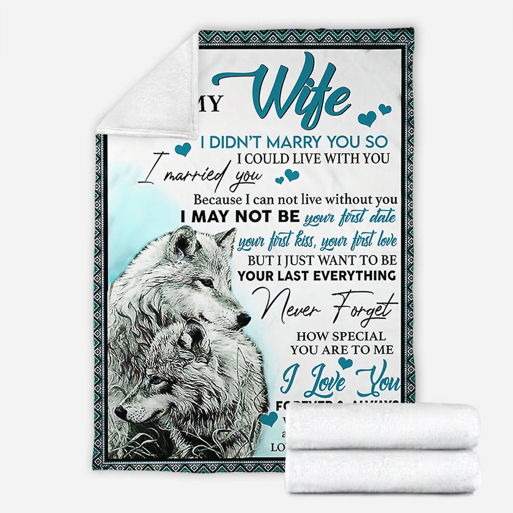 Wolf To My Wife I Love You I Could Live With You Flannel Blanket For Cozy Bedroom Sofa Decor