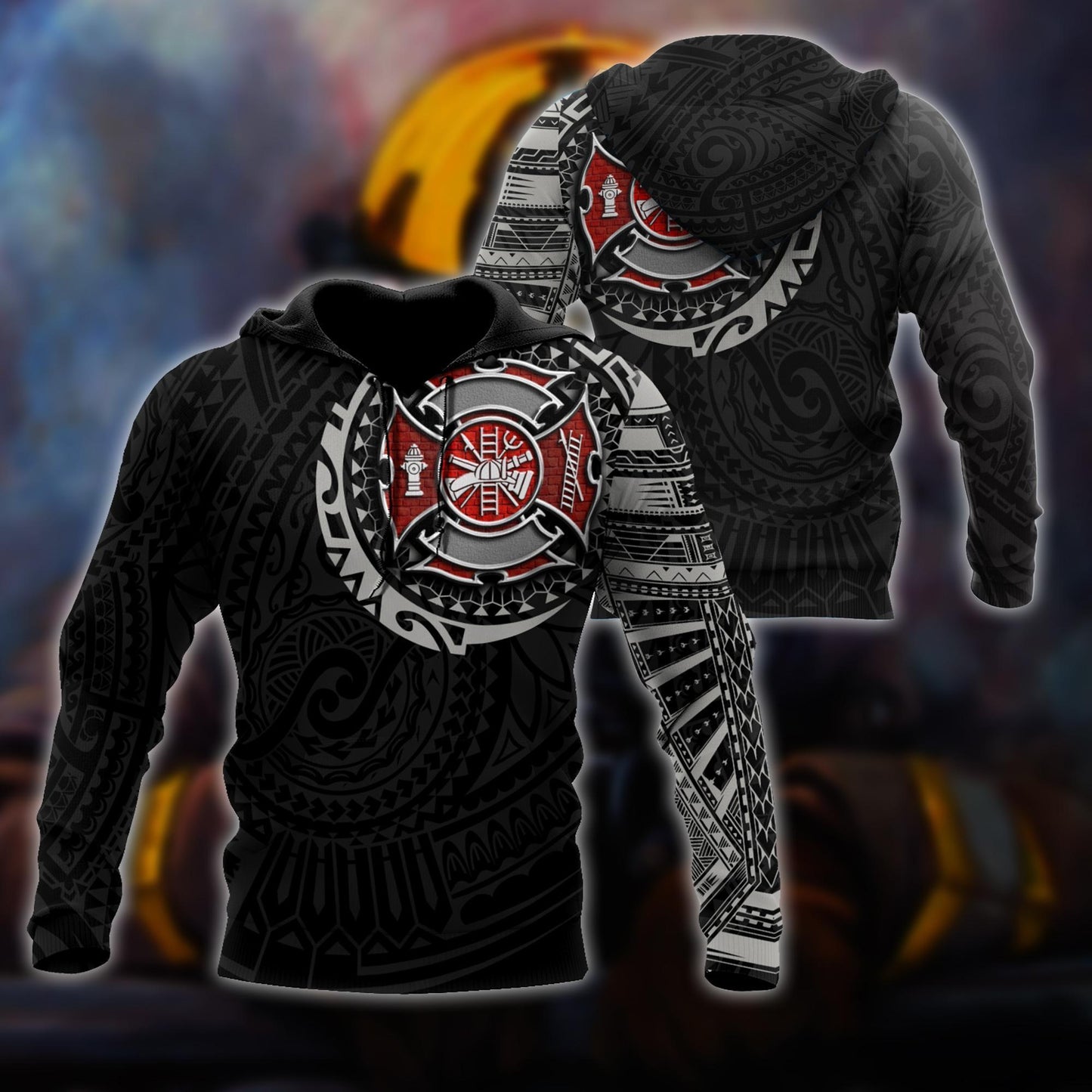 Firefighter Tattoo Hoodie For Community Events Weekend Trips And Comfortable Layering