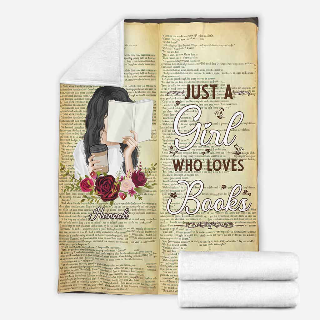 Book Just A Girl Who Loves Books Personalized Flannel Blanket For Cozy Bedroom Sofa Decor