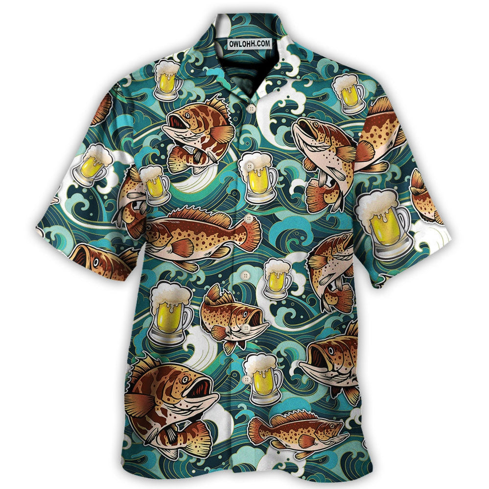 Fishing Beer Hawaiian Shirt Design View For Vacation Style
