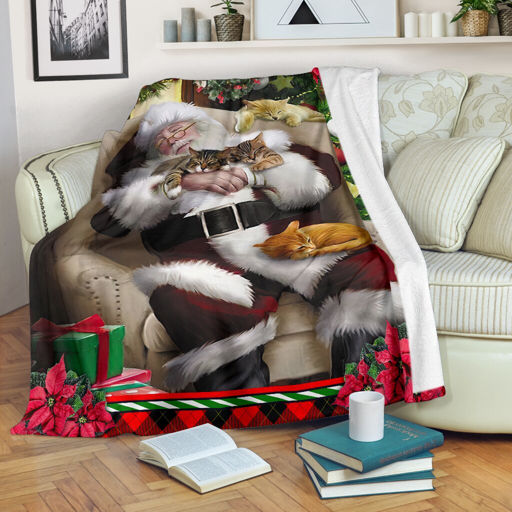 Cat All I Want For Christmas Is A Nap Flannel Blanket For Cozy Bedroom Sofa Decor