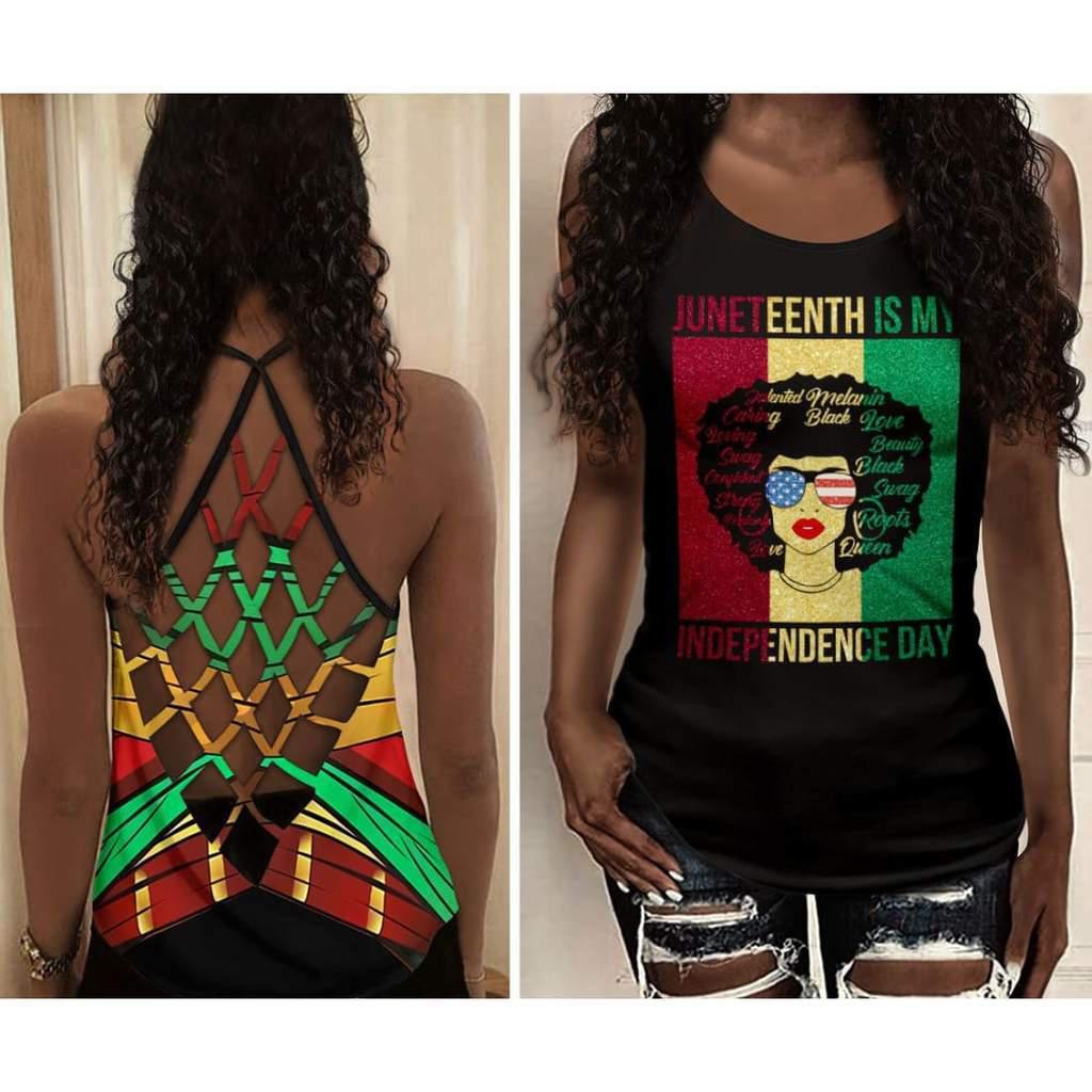 Black Woman Love Peace Hollow Tank Top For Workout Sessions And Vacations