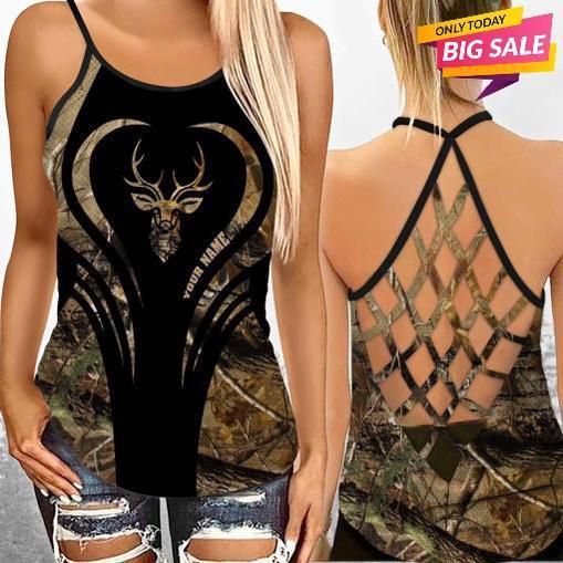 Hunting Lover Hollow Tank Top For Yoga Workouts And Casual Wear