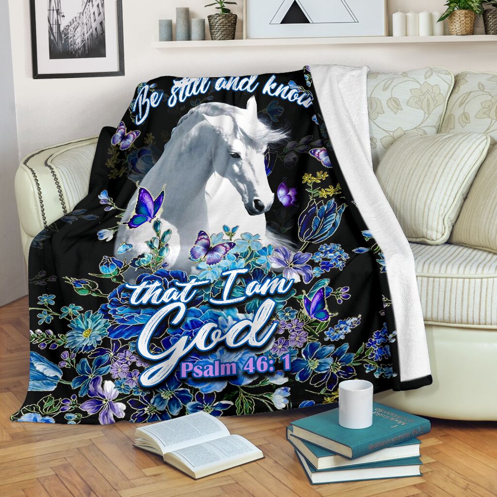 Horse Be Still And Knowing That I Am God Flannel Blanket For Cozy Bedroom Sofa Decor