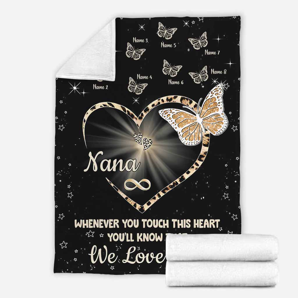 Butterfly Whenever You Touch This Heart Personalized Flannel Blanket For Cozy Bedroom Sofa Decor