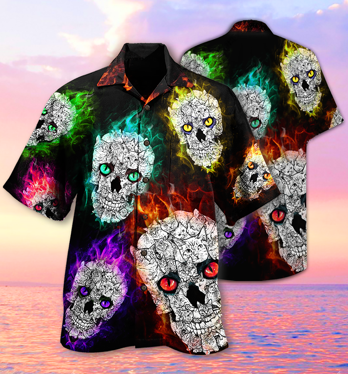 Skull Smiling Hi Hawaiian Shirt For Beach Parties And Weekend Getaways