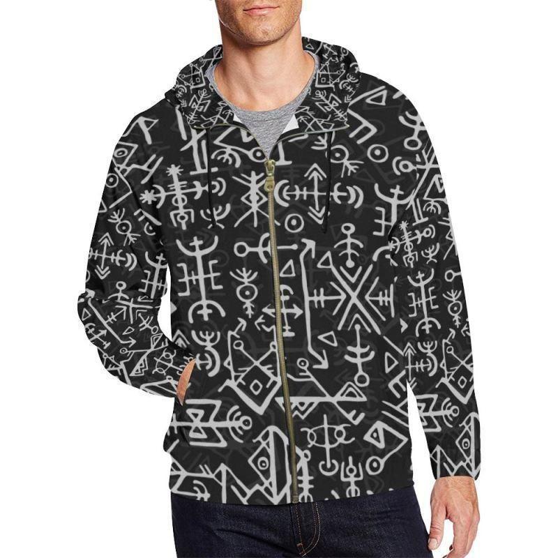 Nordic Futhark Rune Hoodie For Everyday Wear Outdoor Adventures And Comfortable Style