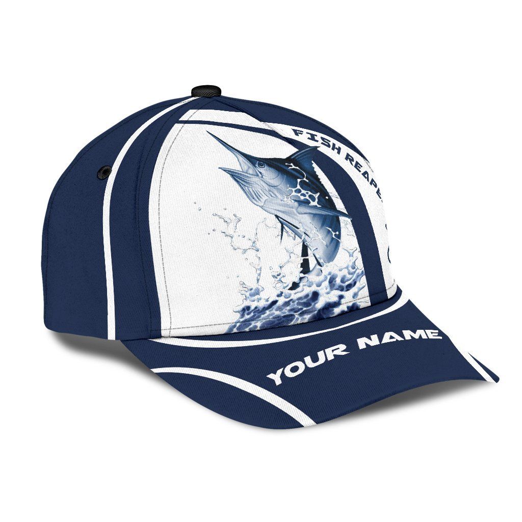 Custom Name Marlin Fishing Hook 3D Design Classic Cap For Coastal Trips Outdoor Activities And Gift Giving