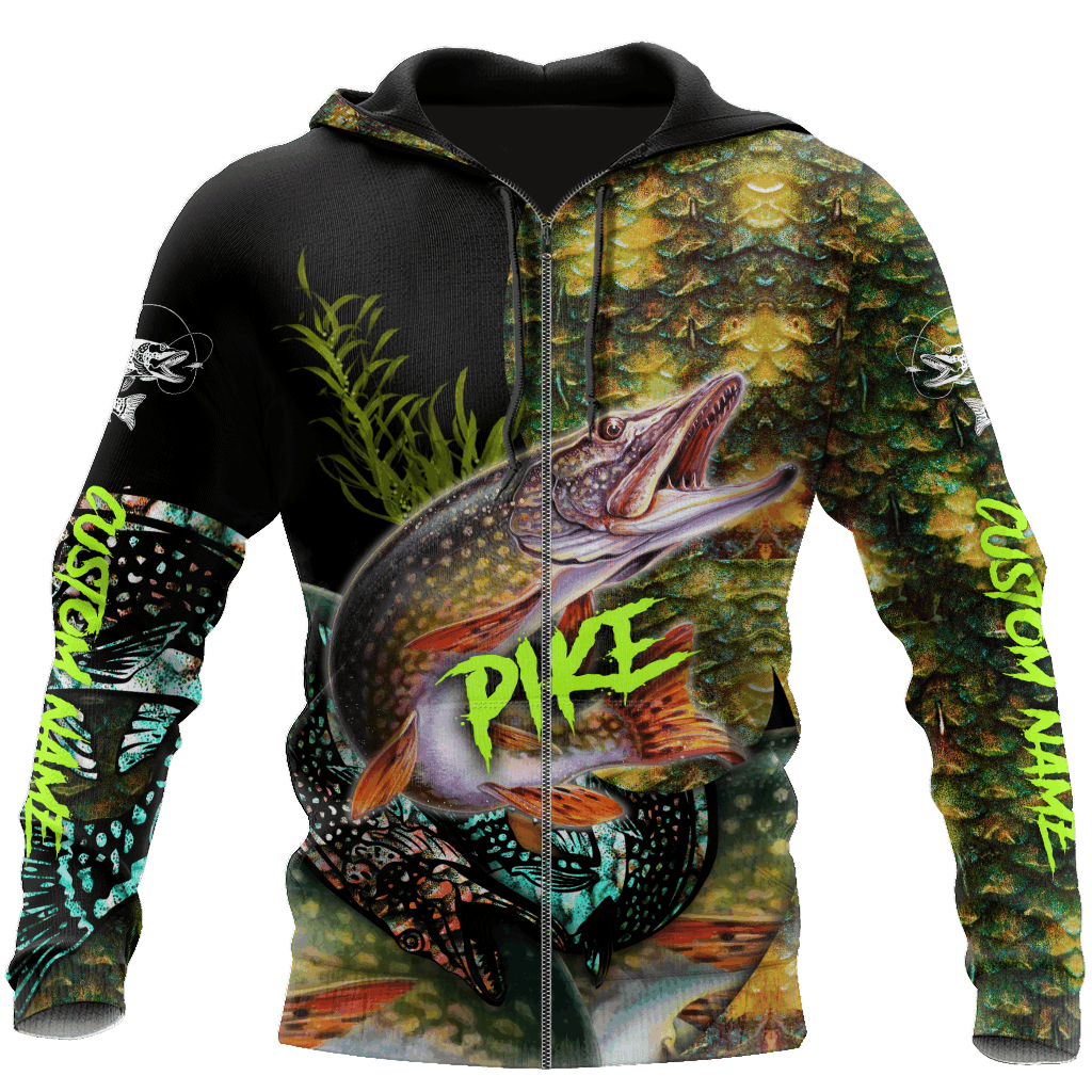 Northern Pike Skin Fishing Hoodie For Angling Enthusiasts Travel Days And Relaxed Daily Wear