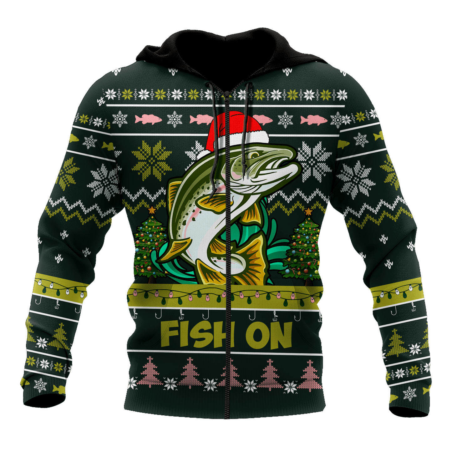 Trout Fishing Christmas Hat Hoodie For Holiday Gatherings Winter Travel And Seasonal Gifting