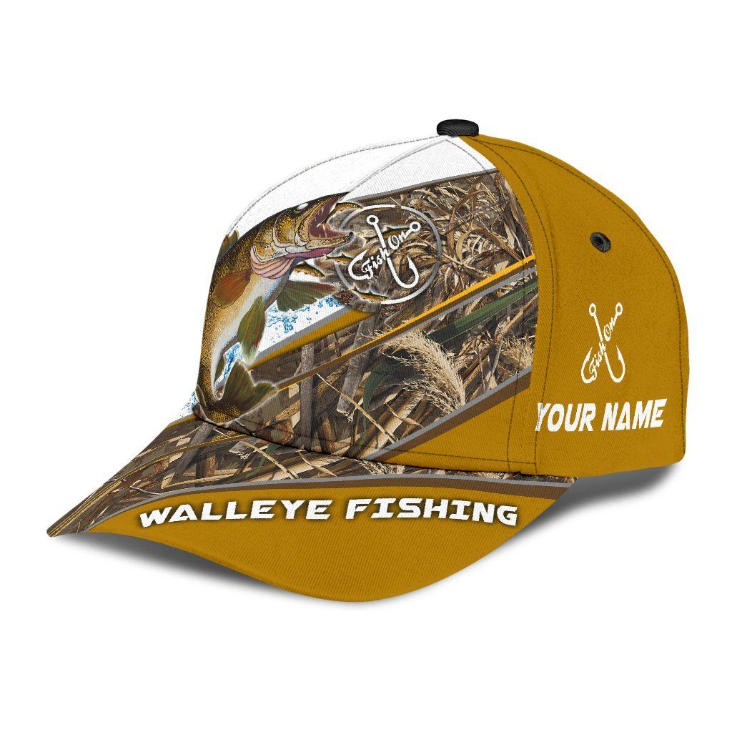 Custom Name Walleye Fishing Hook 3D Design Classic Cap For Relaxed Outfits Outdoor Events And Holiday Trips