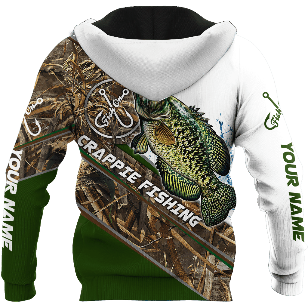 Crappie Fishing Camo Hoodie For Fishing Adventures Camping Travel And Casual Gift Ideas