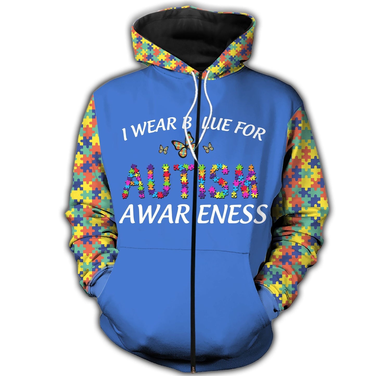 Blue Wear Autism Awareness Hoodie For Awareness Occasions Comfortable Layering And Gift Ideas