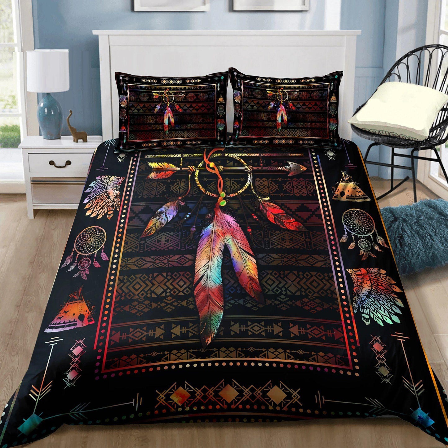 Native American Peace Bedding Cover For Southwestern Bedroom Decor