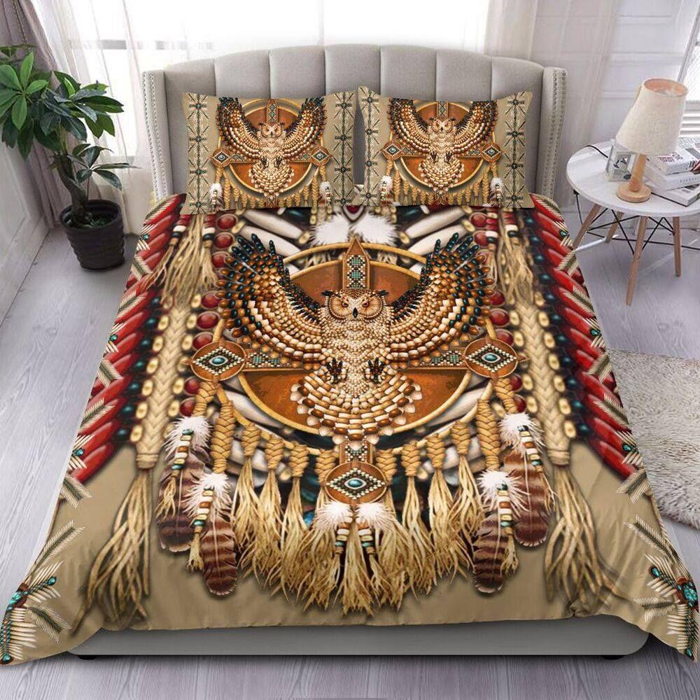 Native American Peace Owl Bedding Cover For Southwestern Bedroom Decor