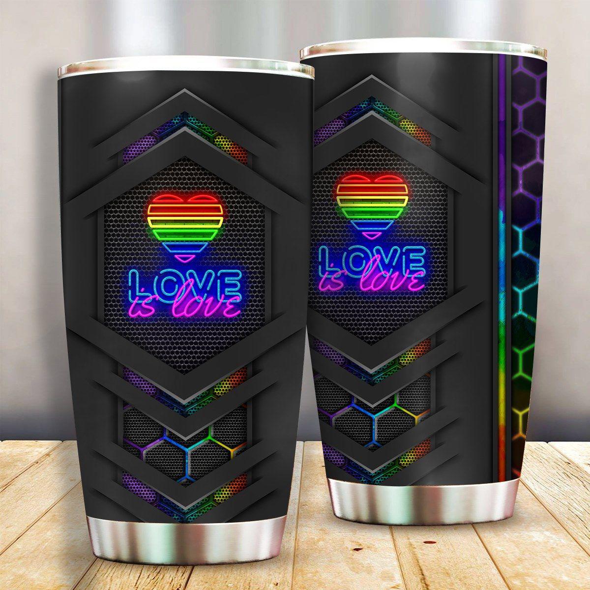 LGBT Pride Love Is Love 20 Oz Tumbler For Coffee Travel And Daily Drinks