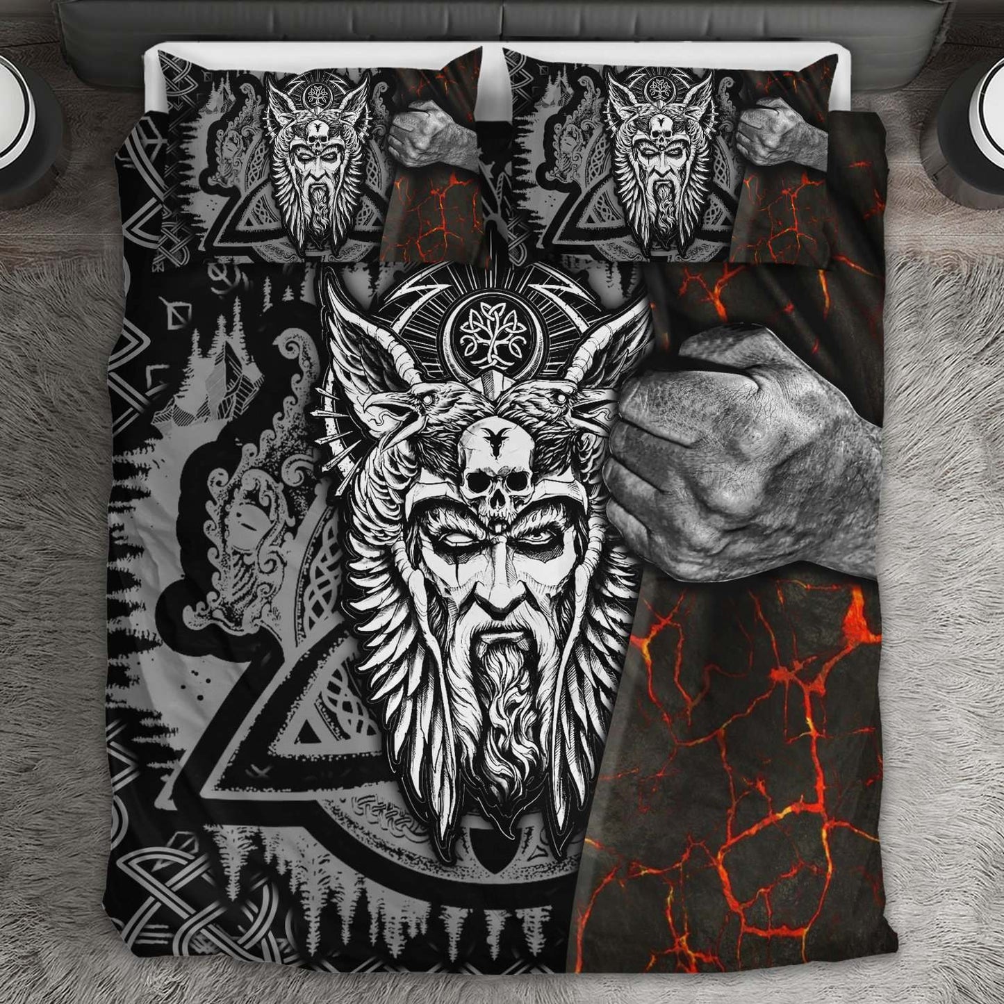 Strong Viking Warrior Bedding Cover For Norse Bedroom Decor