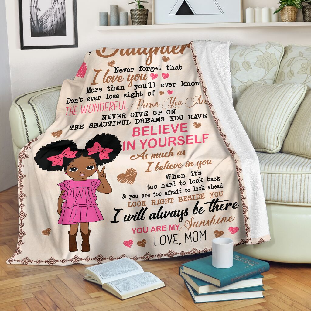 Black Girl To My Daughter African American Flannel Blanket For Cozy Bedroom Sofa Decor