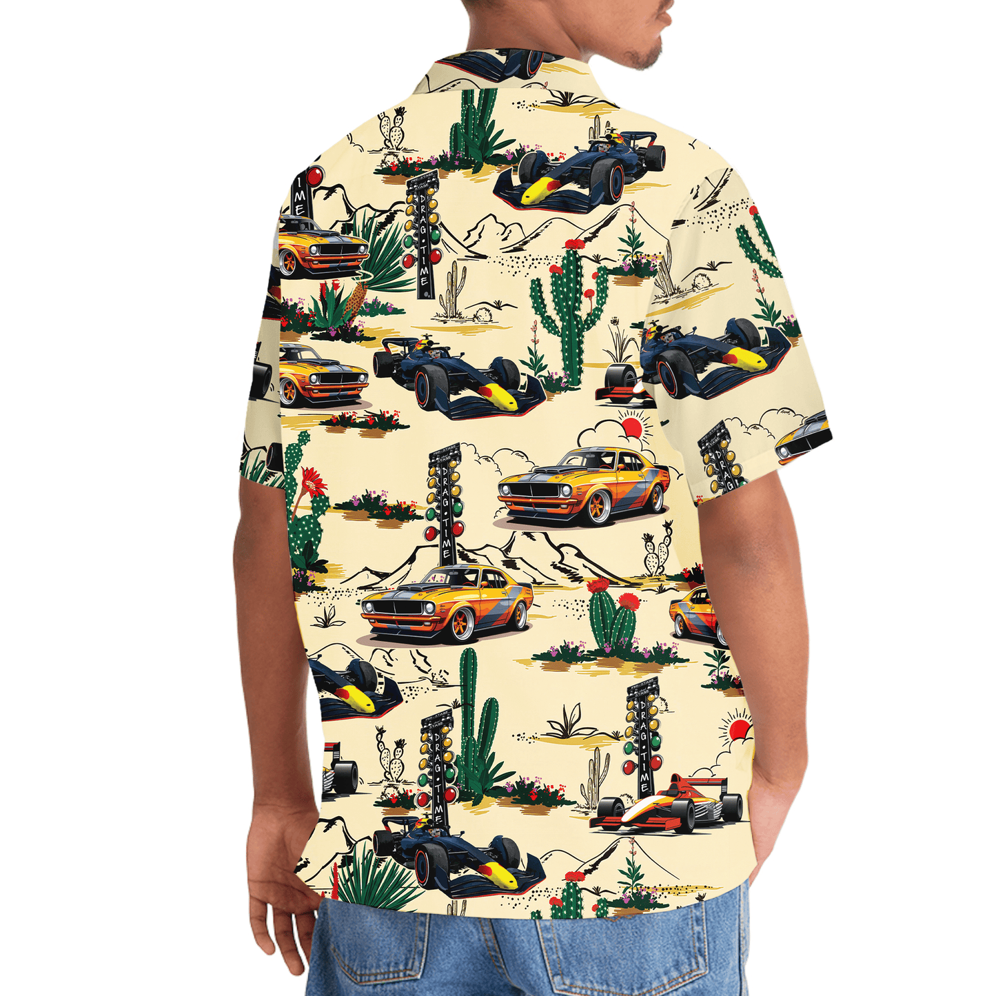 Desert Drag Racing Adventure Hawaiian Shirt For Vacation Days And Relaxed Coastal Outings