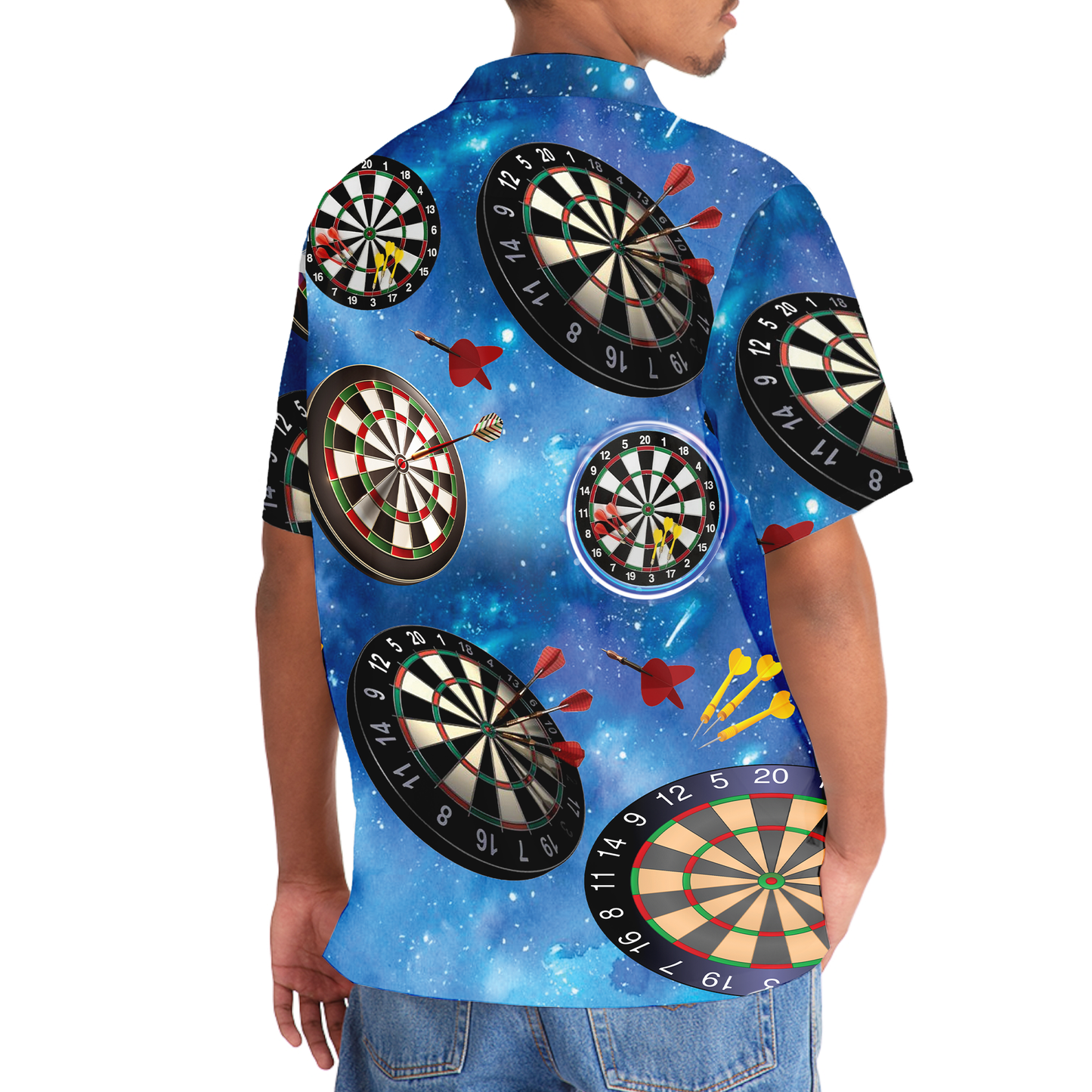 Dart Galaxy Cosmic Hawaiian Shirt Artwork View For Weekend Travel And Beach Style