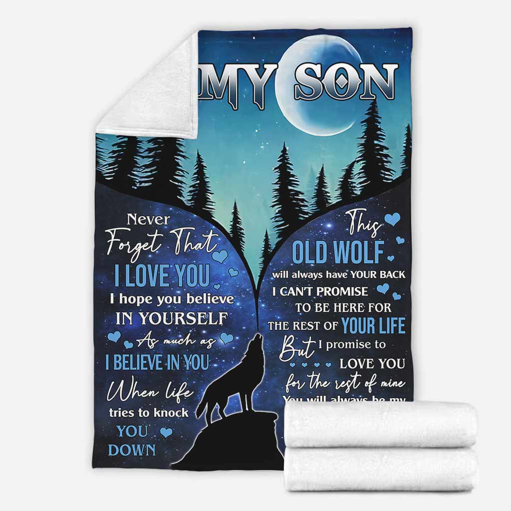 Wolf To My Son I Believe In You Flannel Blanket For Cozy Bedroom Sofa Decor