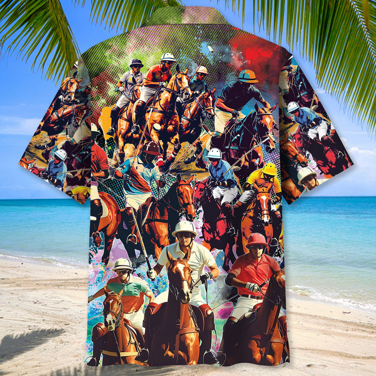Classic Horse Polo Sport Hawaiian Shirt For Beach Parties And Weekend Getaways