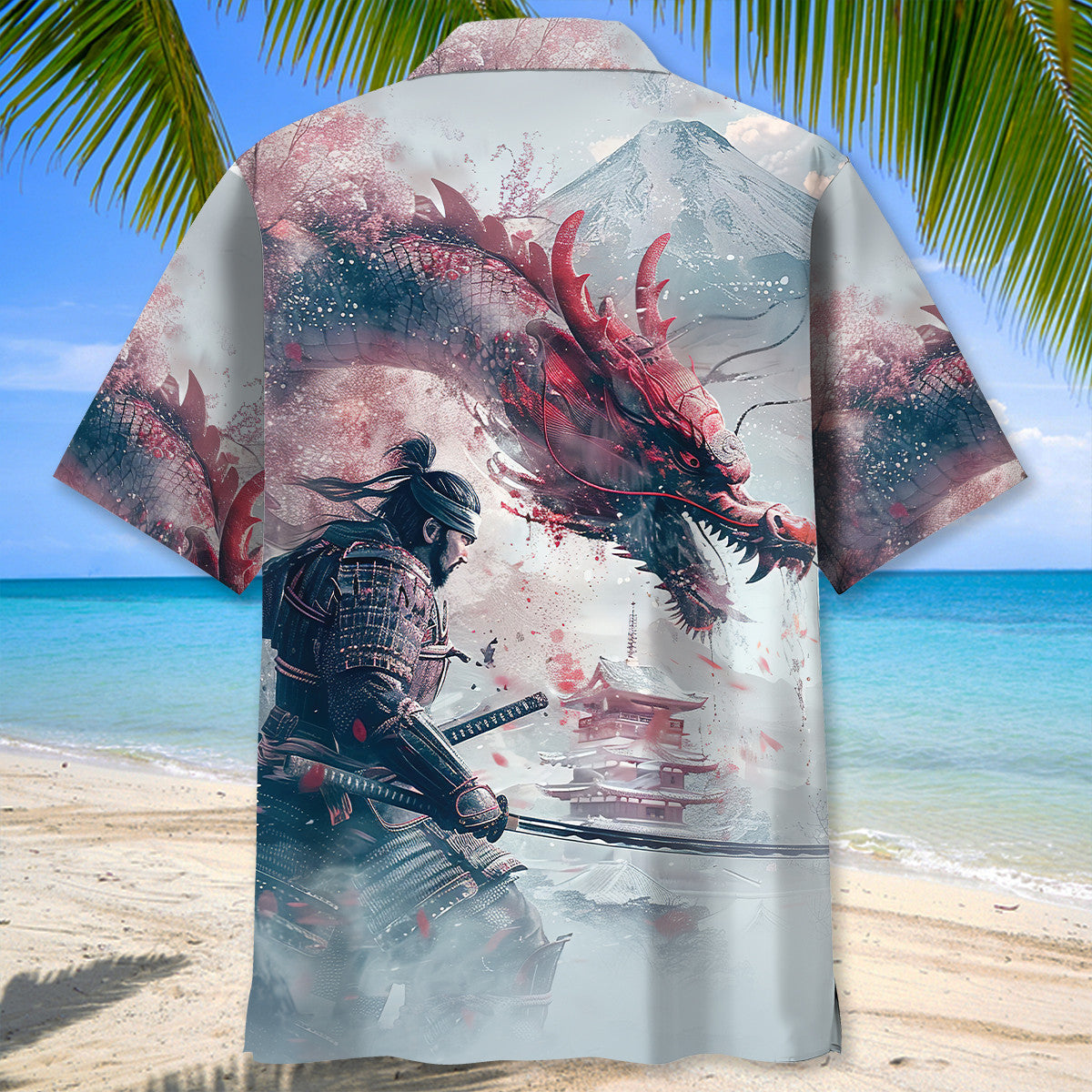 Heritage Legend Samurai Warrior Hawaiian Shirt Design View For Casual Summer Styling