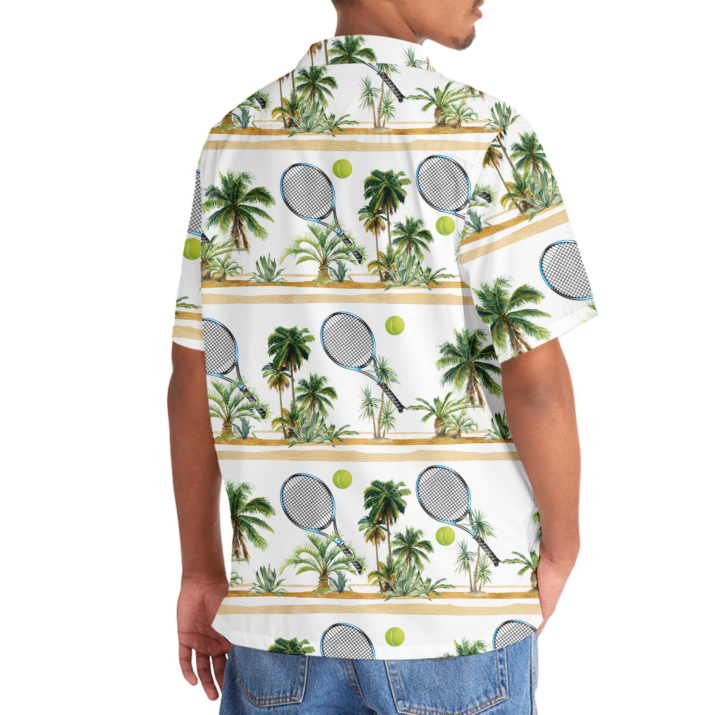 Tropical Tennis Hawaiian Shirt For Summer Vacation And Beach Travel