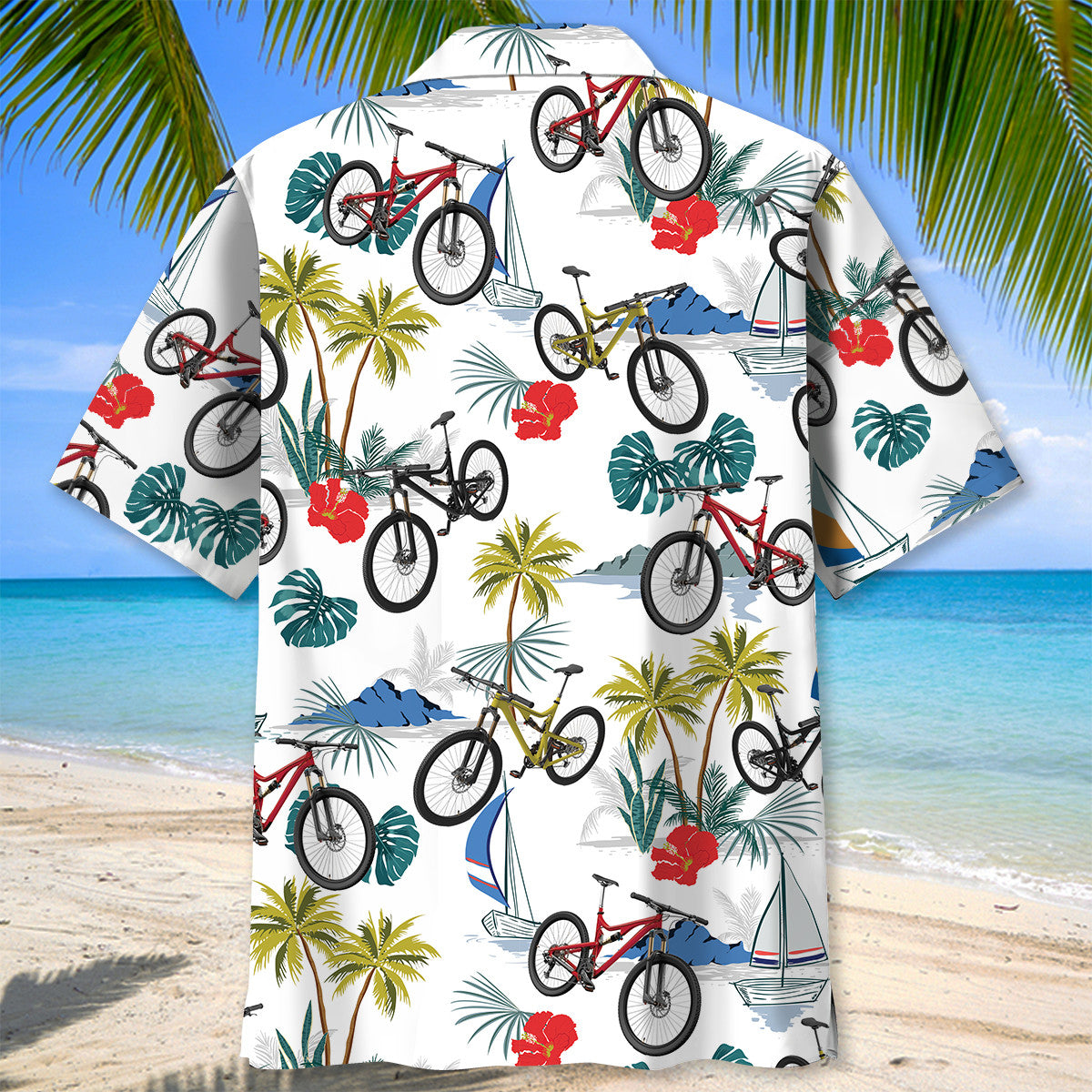 Tropical Bicycle Mountain Adventure Hawaiian Shirt For Beach Parties And Weekend Getaways