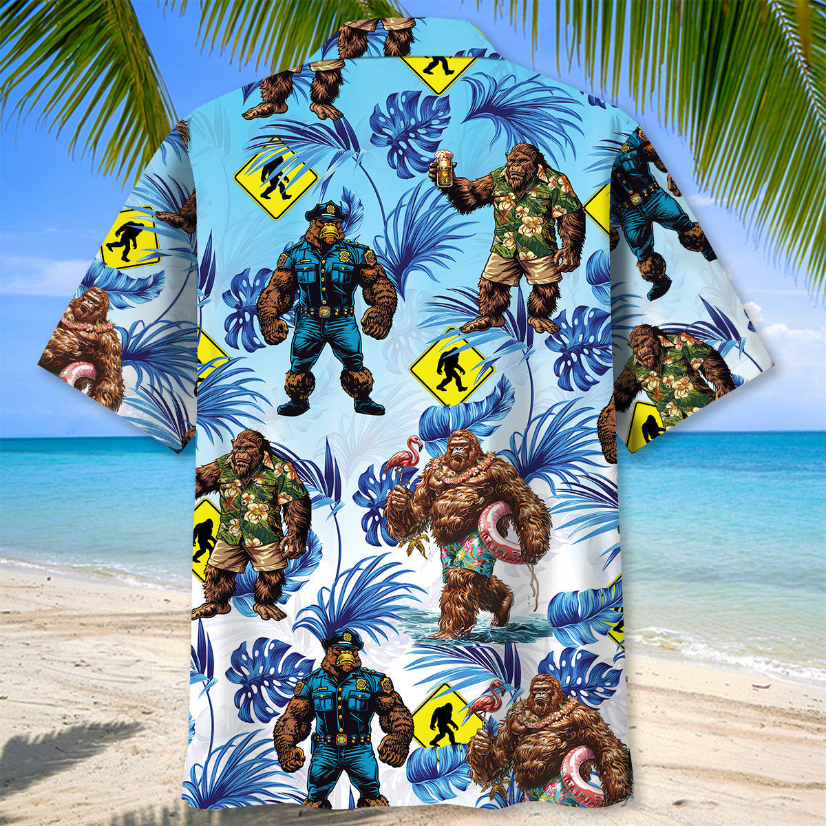 Forest Creature Crossing Adventure Hawaiian Shirt Pattern Detail For Vacation Travel And Daily Wear