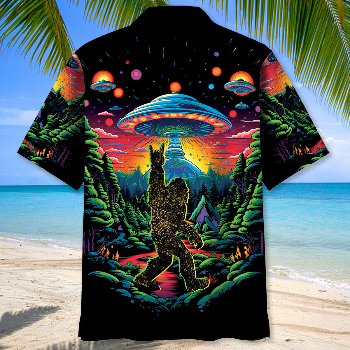 Alien Forest Creature Pocket Fun Hawaiian Shirt For Summer Events And Casual Outdoor Wear
