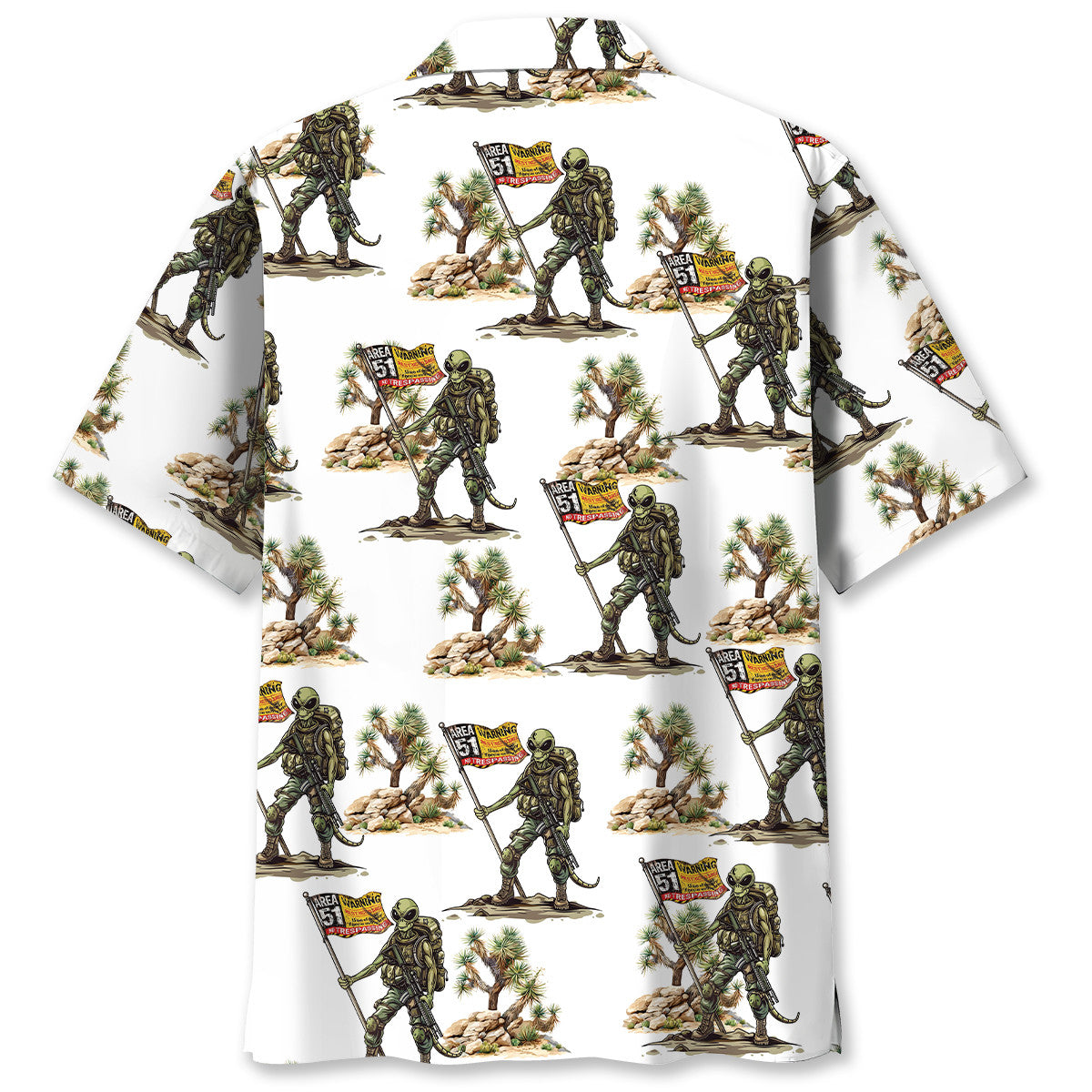 Alien Area Desert Hawaiian Shirt Design View For Casual Summer Styling