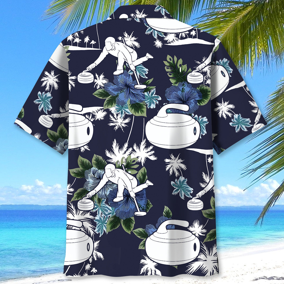 Blue Curling Nature Adventure Hawaiian Shirt For Beach Parties And Weekend Getaways