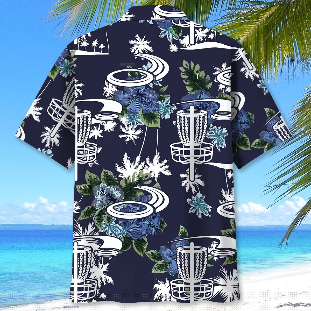Blue Disc Golf Nature Adventure Hawaiian Shirt Pattern View For Lightweight Everyday Style
