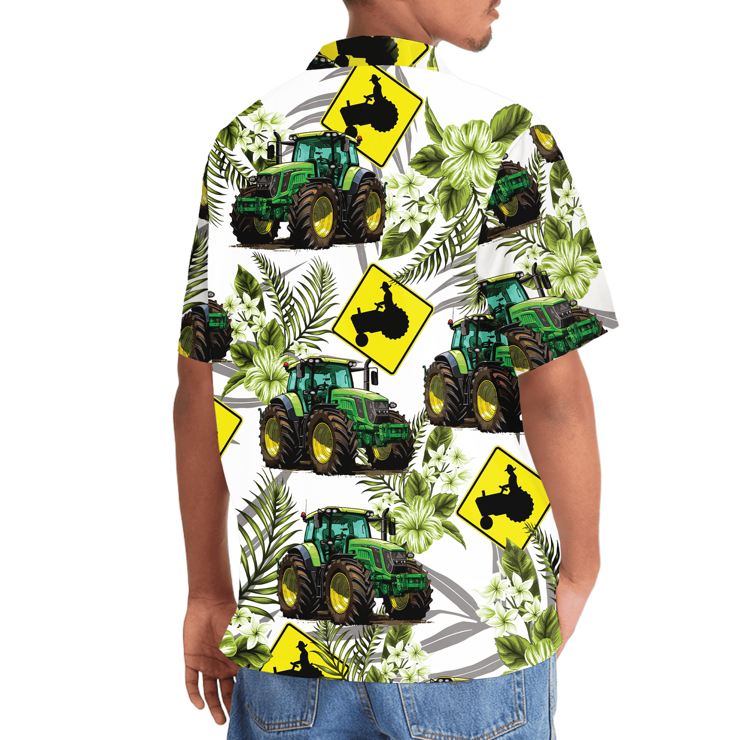 Tractor Crossing Farm Hawaiian Shirt Design View For Casual Summer Styling