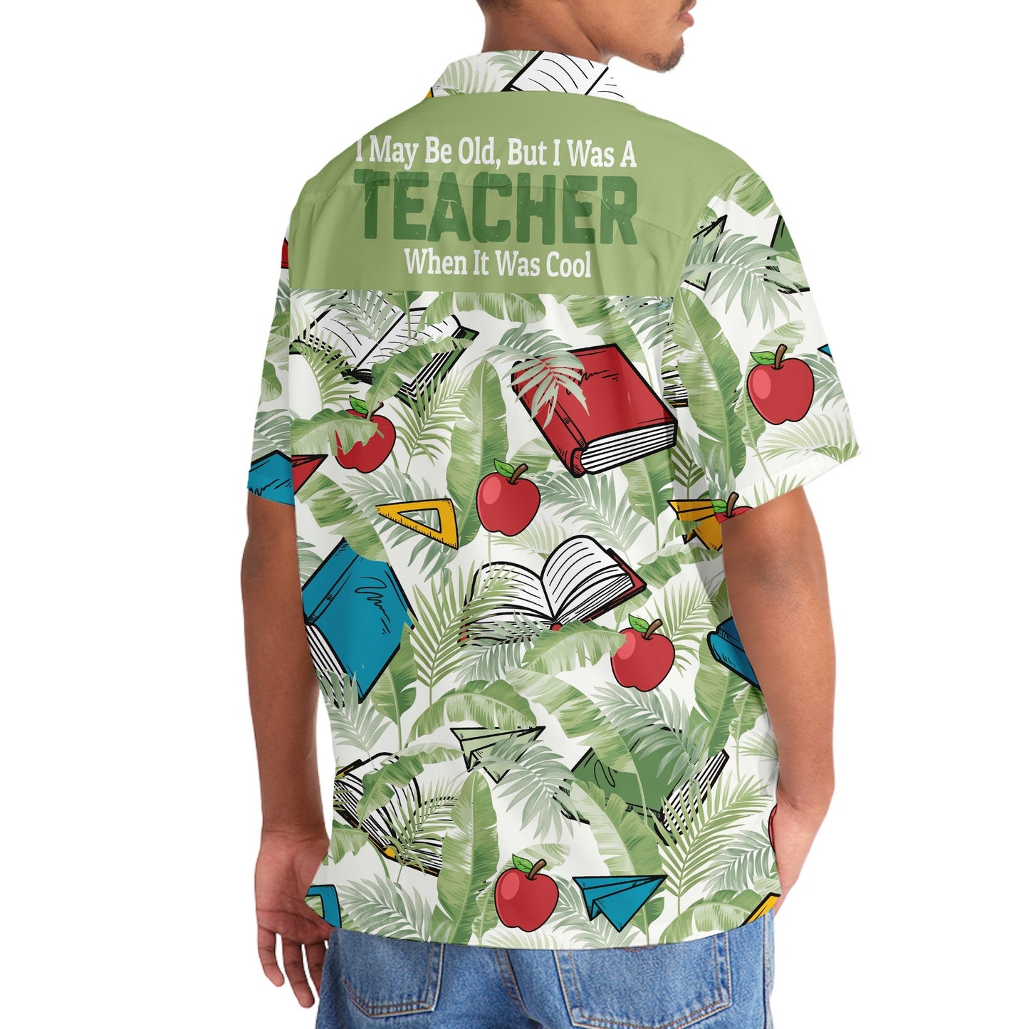 Tropical Teacher Hawaiian Shirt Pattern Detail For Summer Holidays And Outdoor Fun