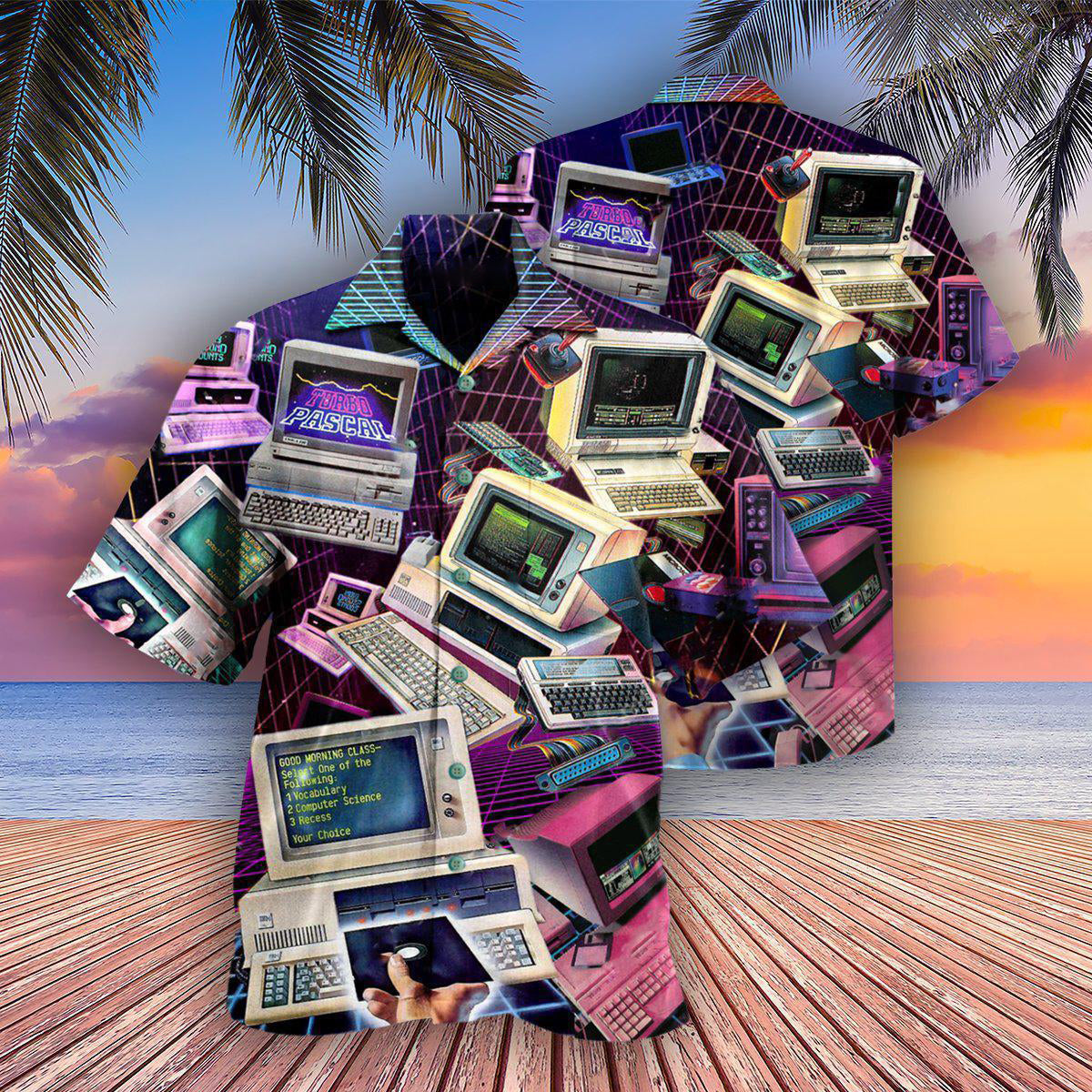 Hardware Give Power Hawaiian Shirt Artwork Detail For Resort Trips And Outdoor Activities