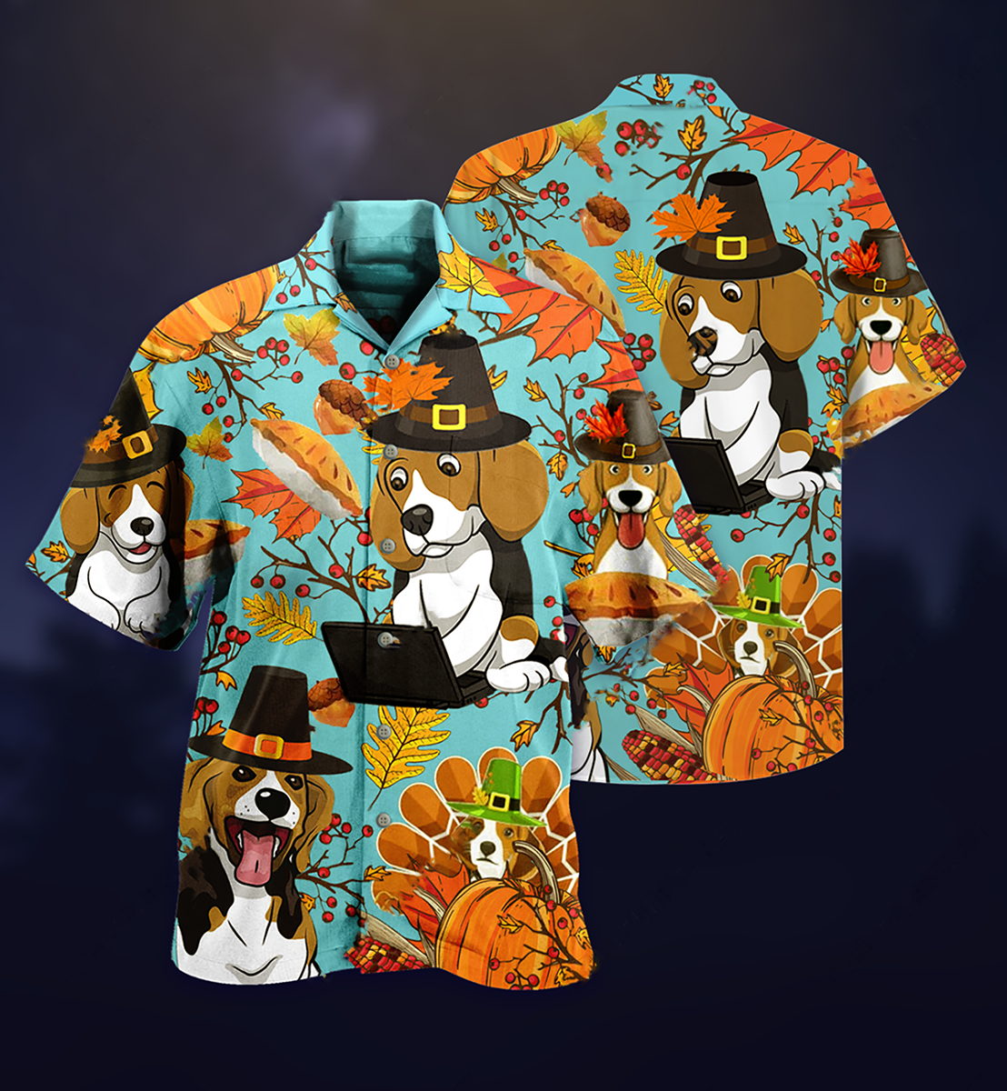 Beagle Hawaiian Shirt Design View For Casual Summer Styling
