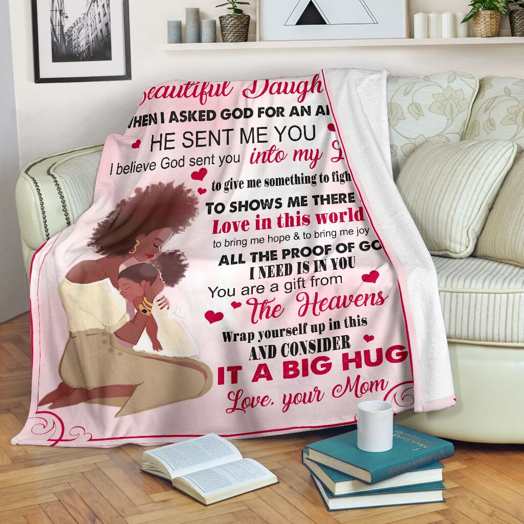 African American I Asked God For A Best Friend Flannel Blanket For Cozy Bedroom Sofa Decor