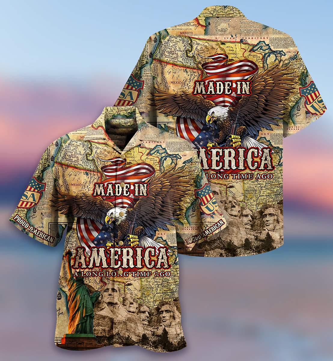 American Long Ago Hawaiian Shirt Design View For Resort Travel And Thoughtful Gifting
