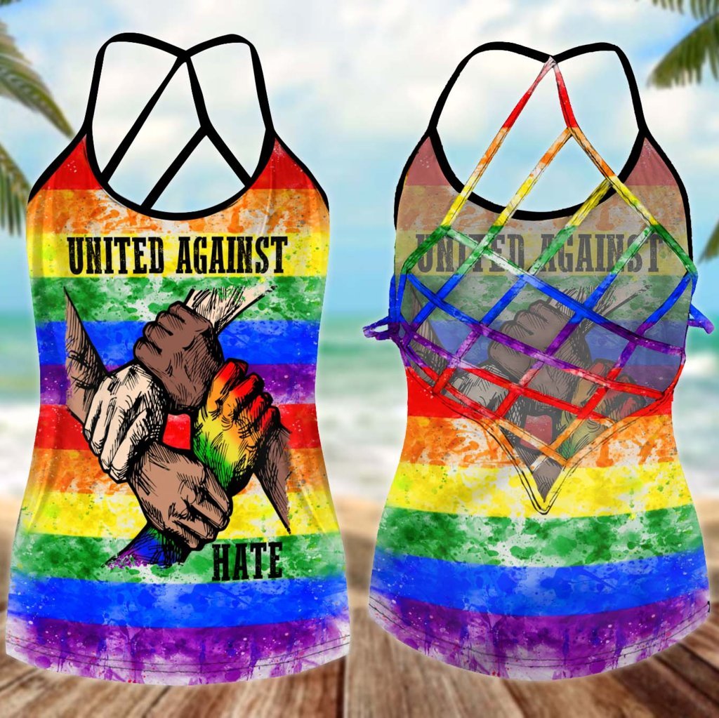 United Against Hate Hollow Tank Top For Fitness Activities And Relaxed Style