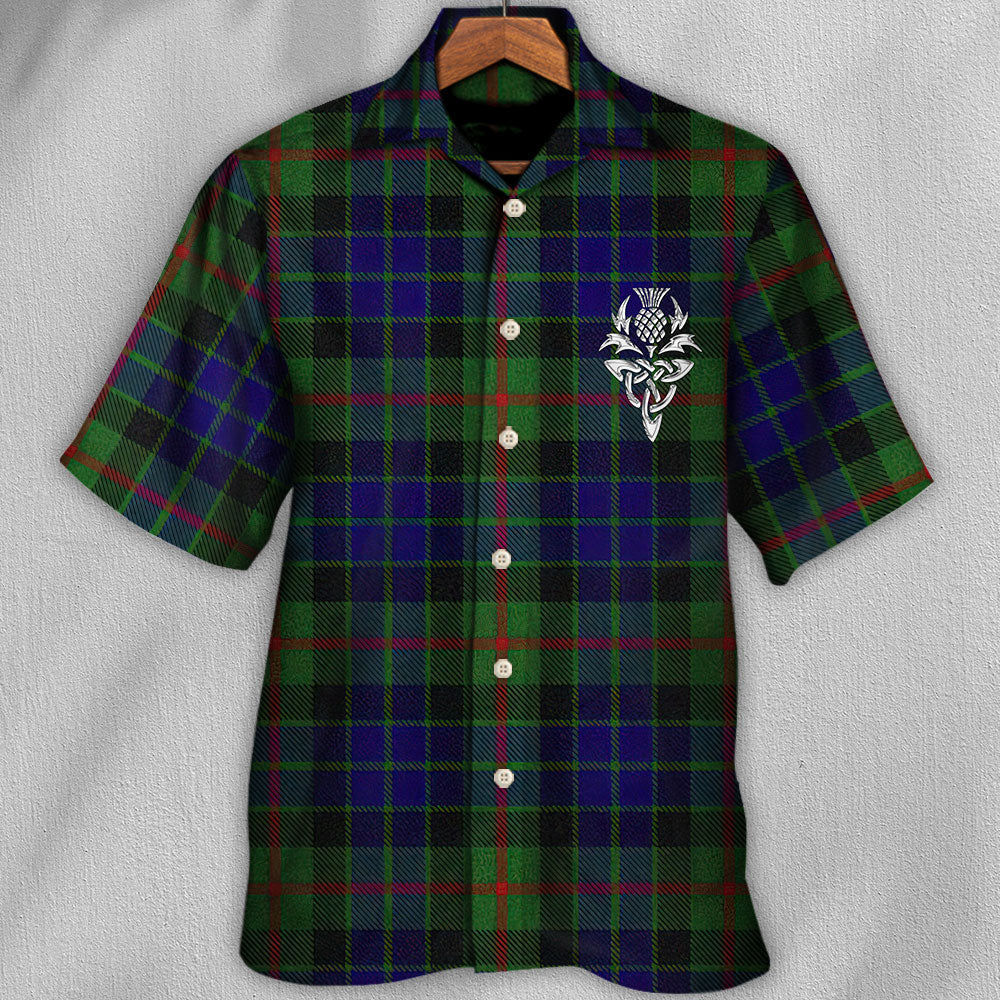 Tartan Creative Pattern Hawaiian Shirt For Coastal Travel, Casual Events, And Comfortable Summer Wear