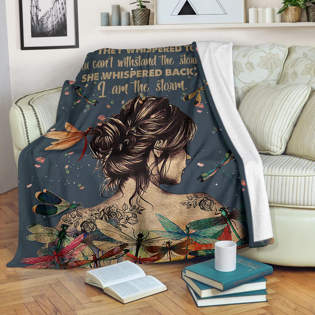 Dragonfly Girl Dragonfly I'm The Storm Flannel Blanket For Cozy Bedroom Sofa Decor