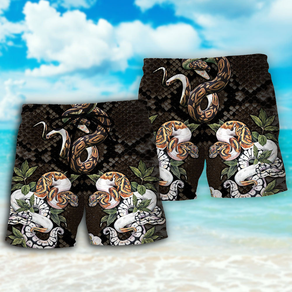 Ball Python Tropical Flower Lover Beach Shorts For Resort Travel And Thoughtful Summer Gifting