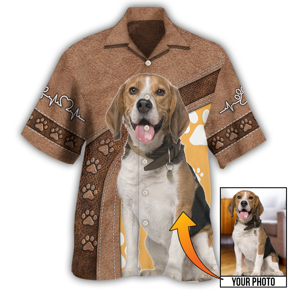 Classic Dog Paw Custom Photo Personalized Hawaiian Shirt Design Detail For Beach Days And Holiday Travel