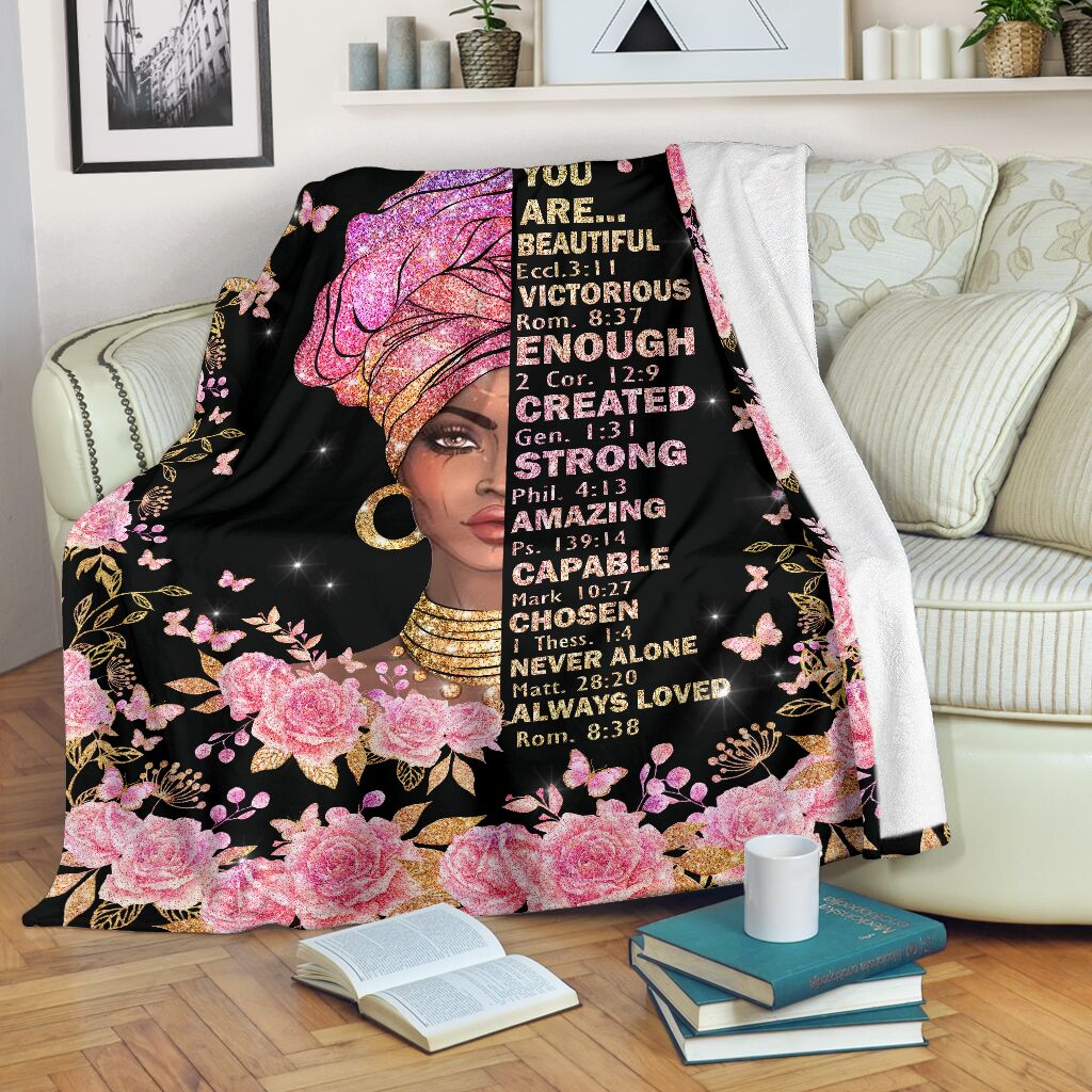 Black Woman God Says You Are African American Flannel Blanket For Cozy Bedroom Sofa Decor
