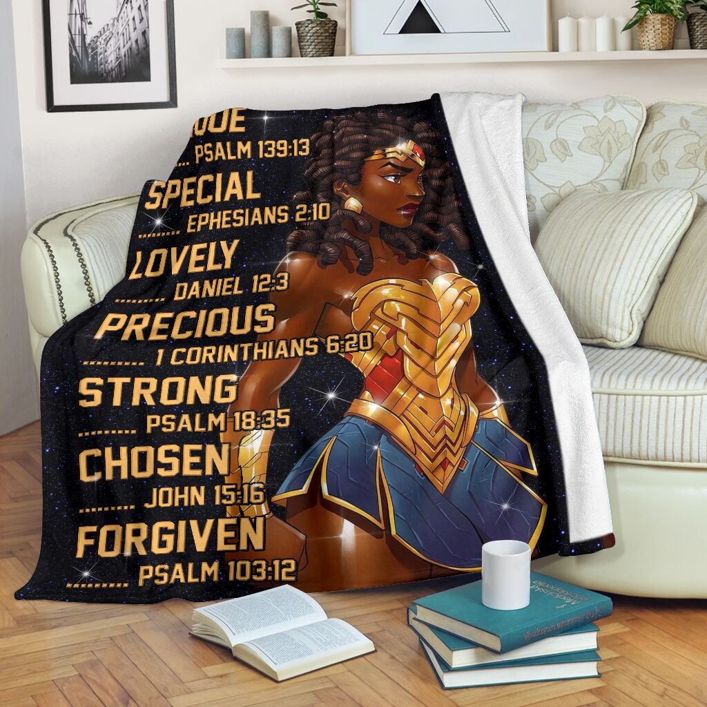 Black Girl God Says You Are African American Flannel Blanket For Cozy Bedroom Sofa Decor